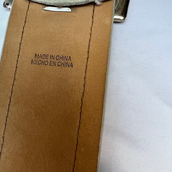 Vintage Anne Klein Leather Suede Classic Belt Sage Green XL Embroider Boho Wide main image 6